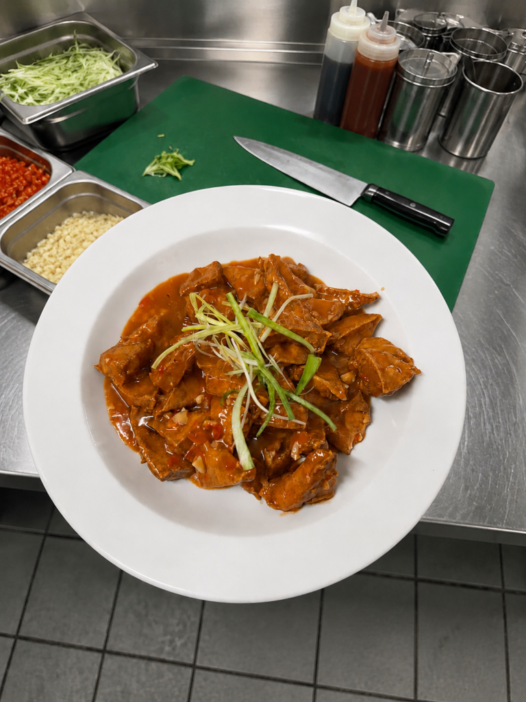 Fried Tofu with Tomato Sauce